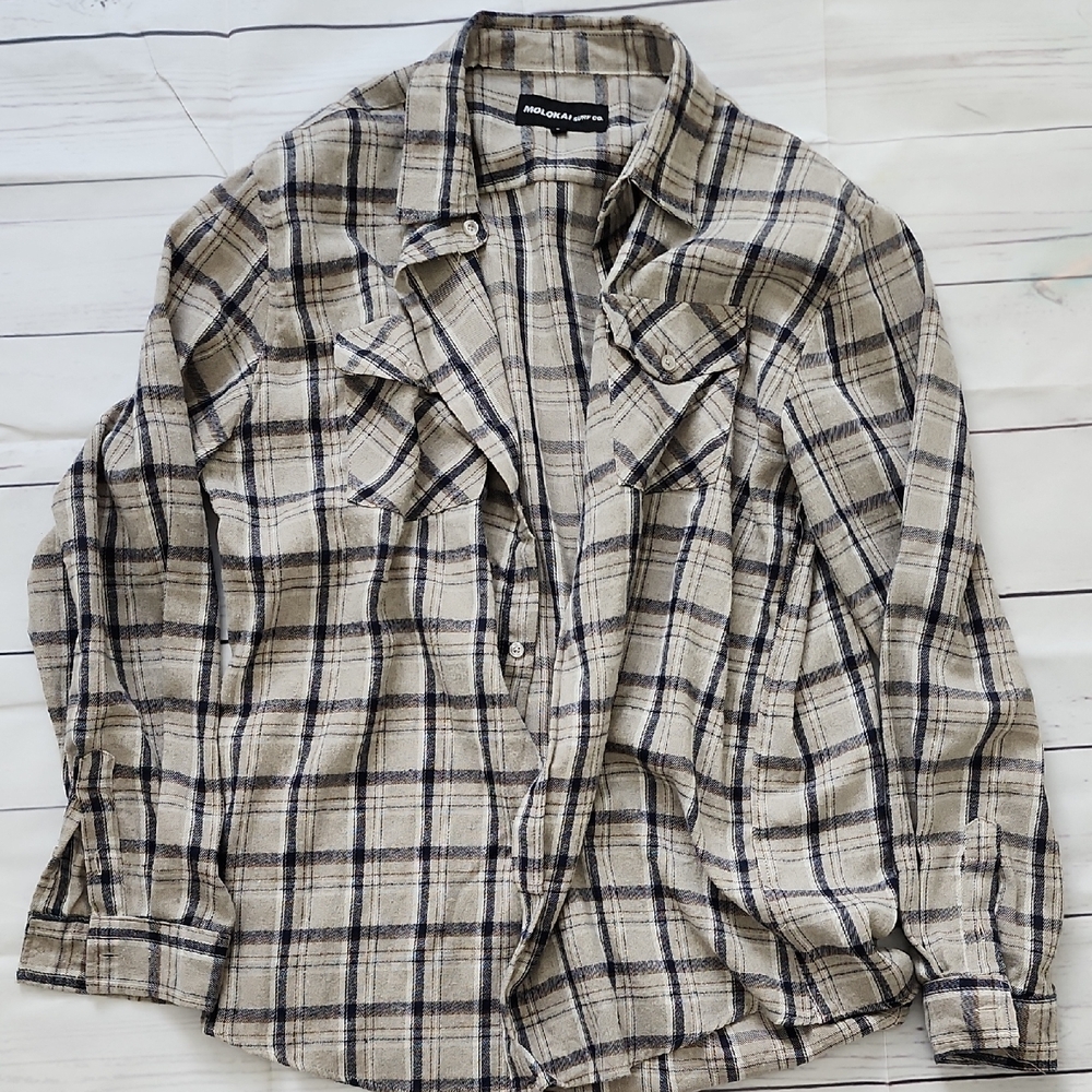 Madewell Casual Button Down Shirt Black and Cream